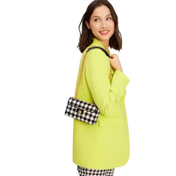 NWOT Kate Spade Evelyn Gingham Tweed Small Shoulder Bag - Picture 2 of 13